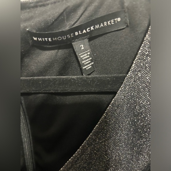 Long-Sleeve Silver Sparkle Knit Ruched Sheath Dress New - size 2, and 8 Avail. - Picture 4 of 10